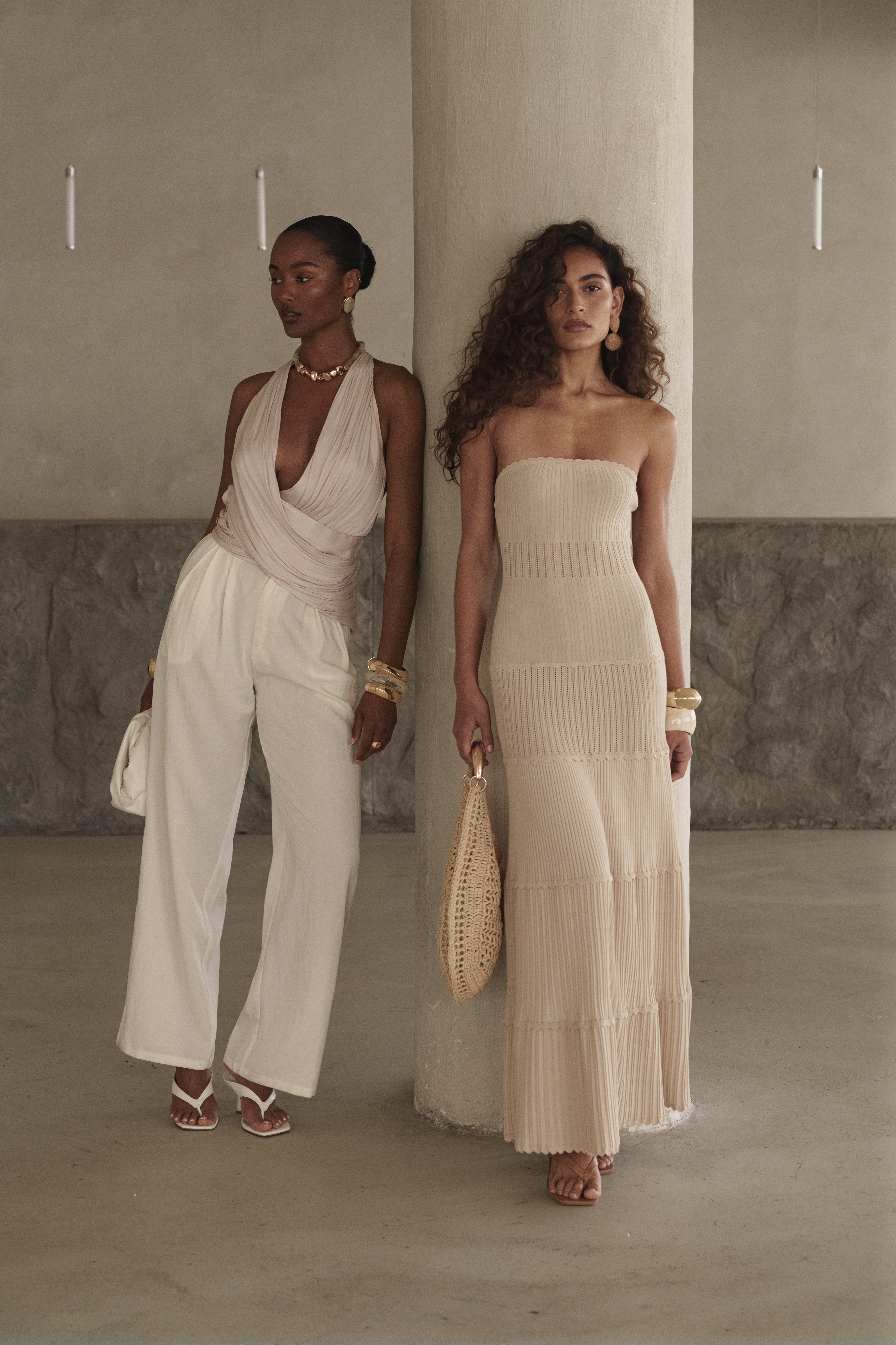 Cream Vienna Strapless Maxi Dress - JLUXLABEL