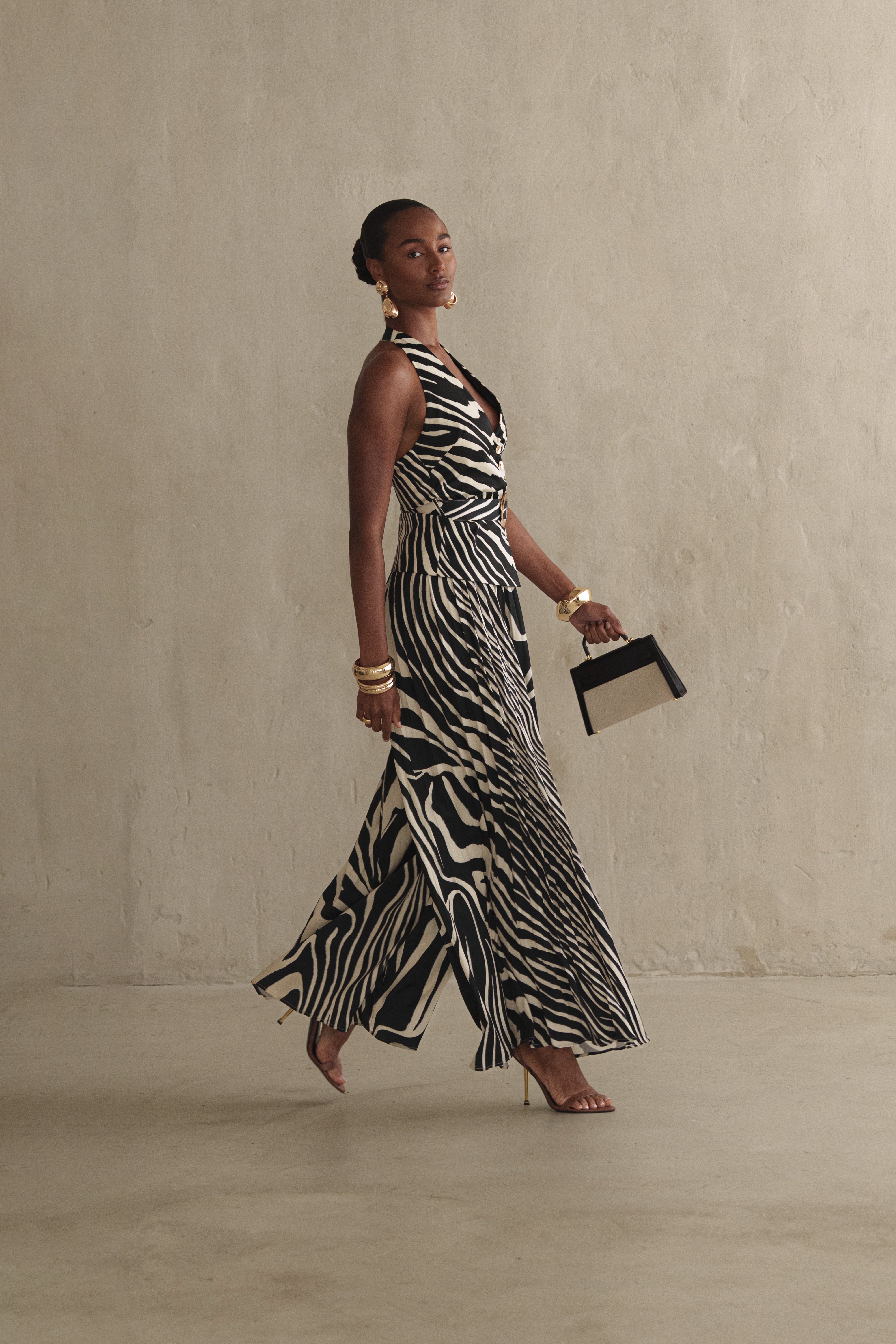 Black Abstract Oasis Flow Pant Set - JLUXLABEL