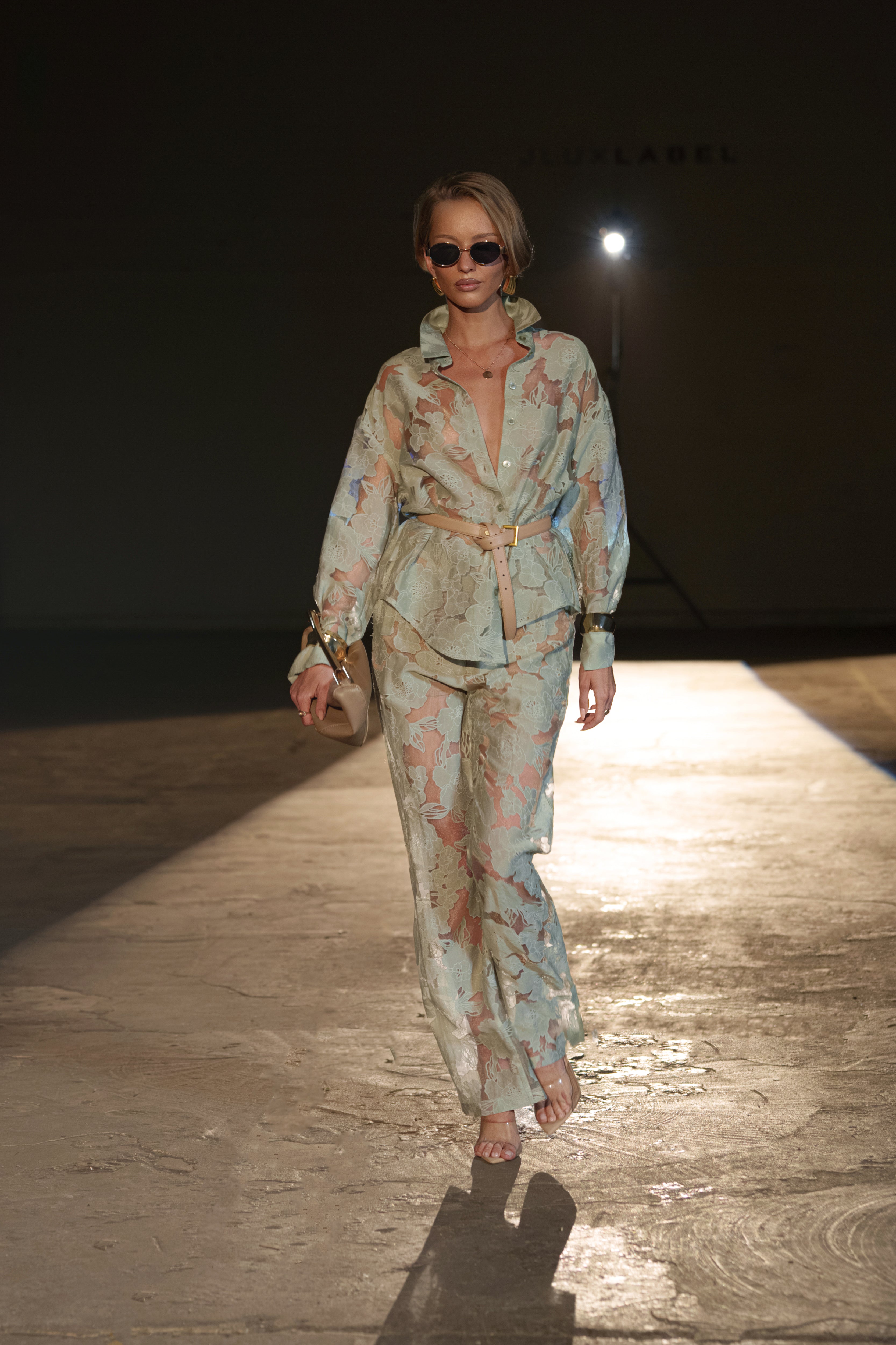 Sage Organza Floral Pant