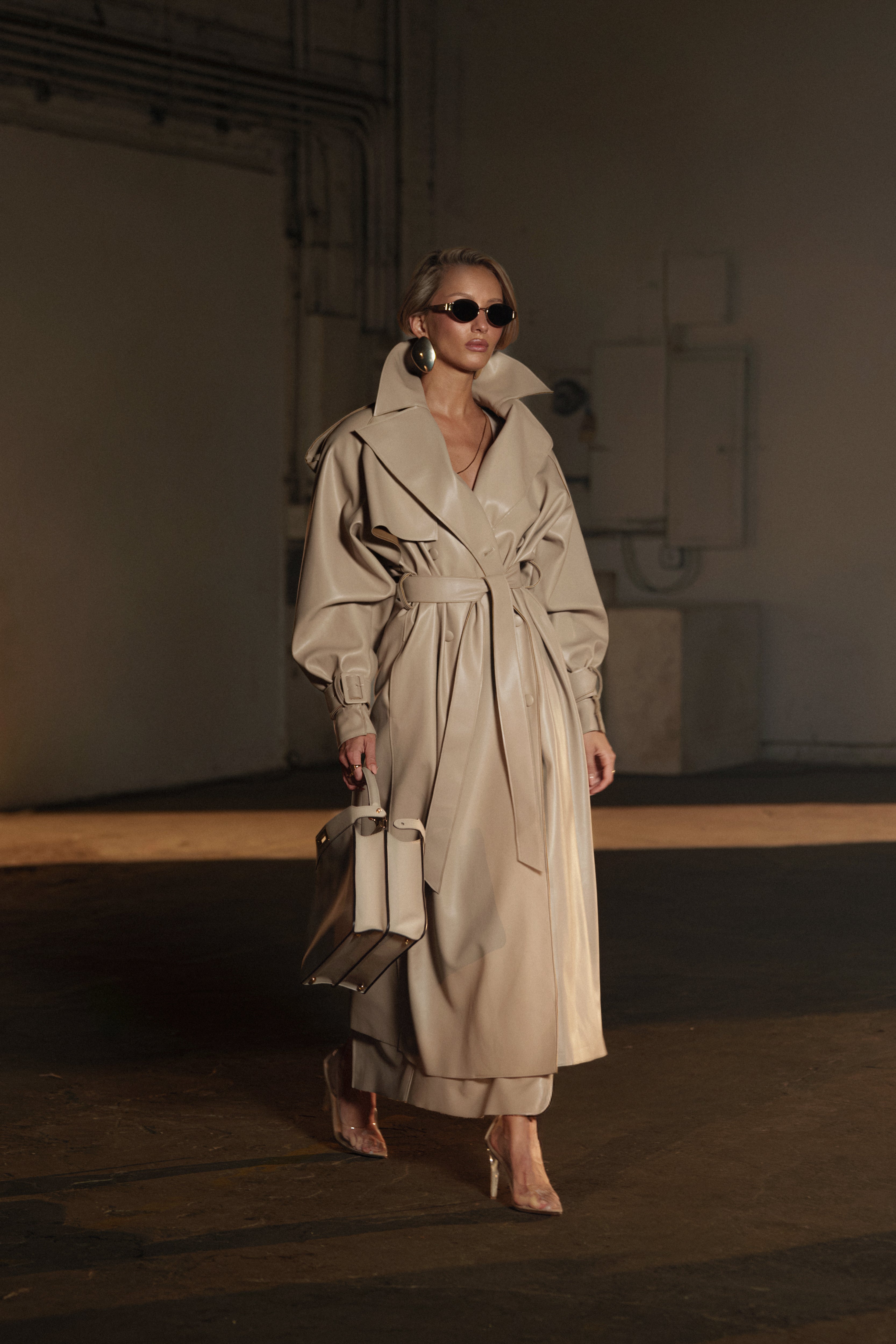 Tan The Icon PU Leather Coat