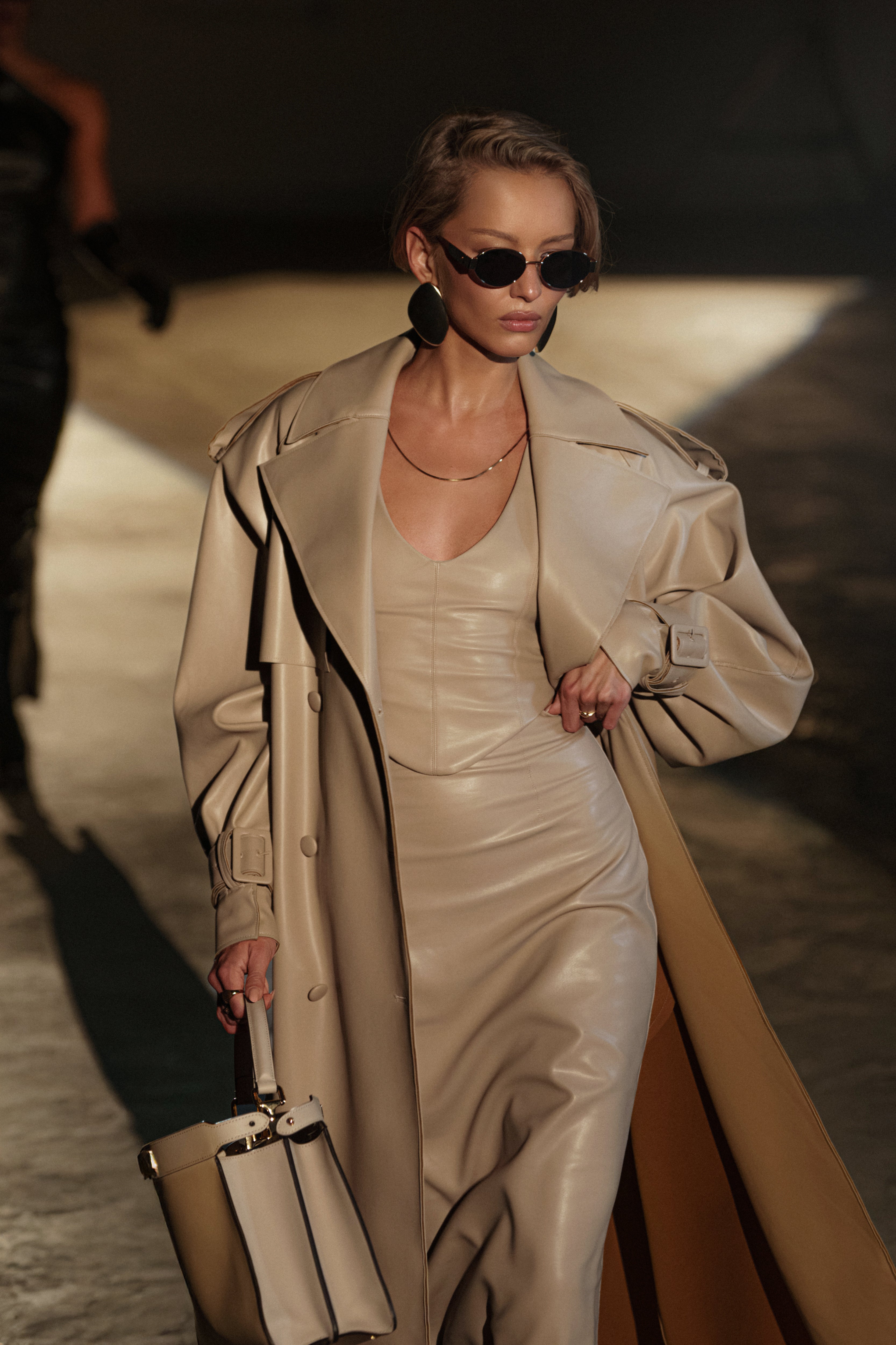 Tan Tate PU Leather Top