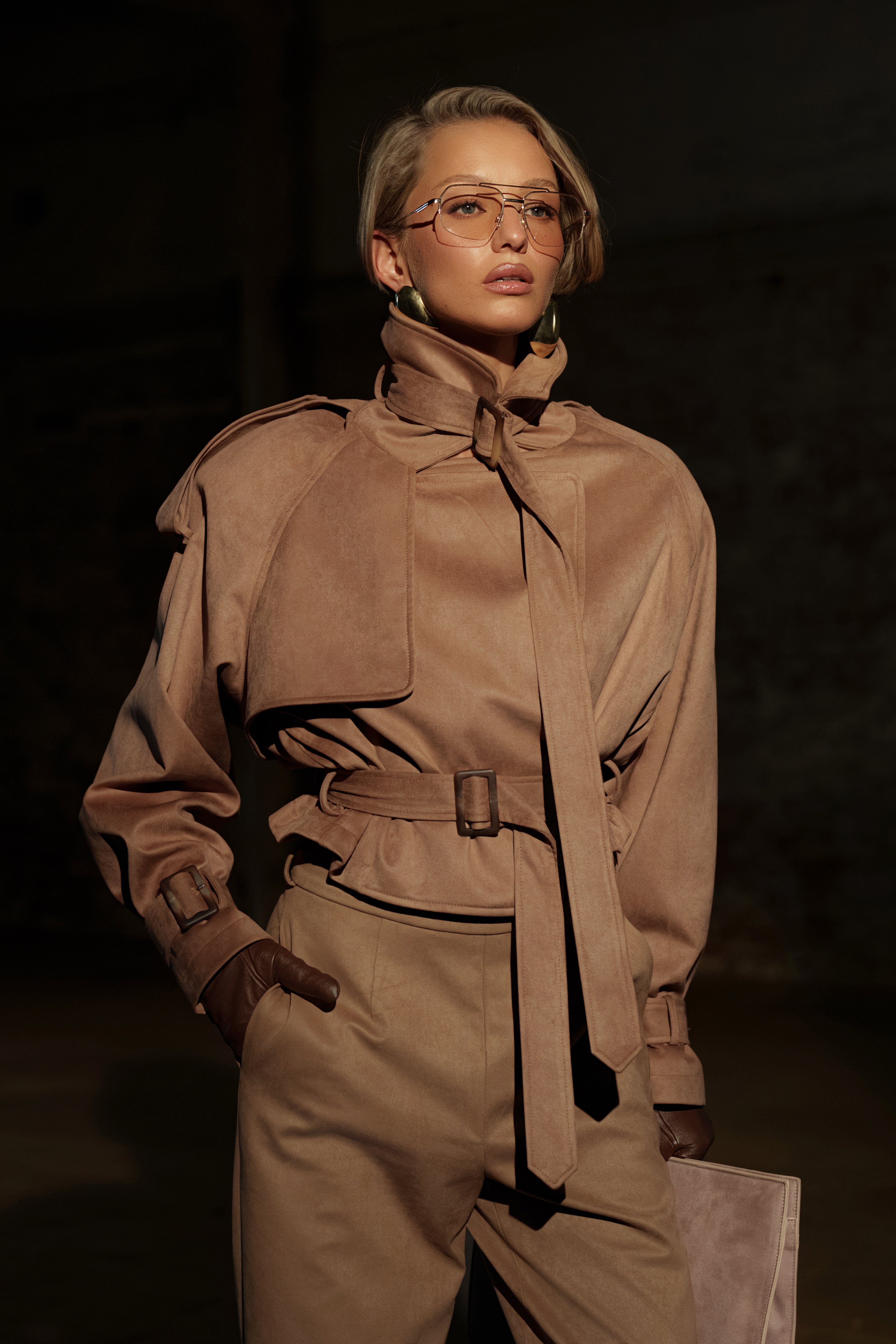 Tan Latte Cropped Jacket