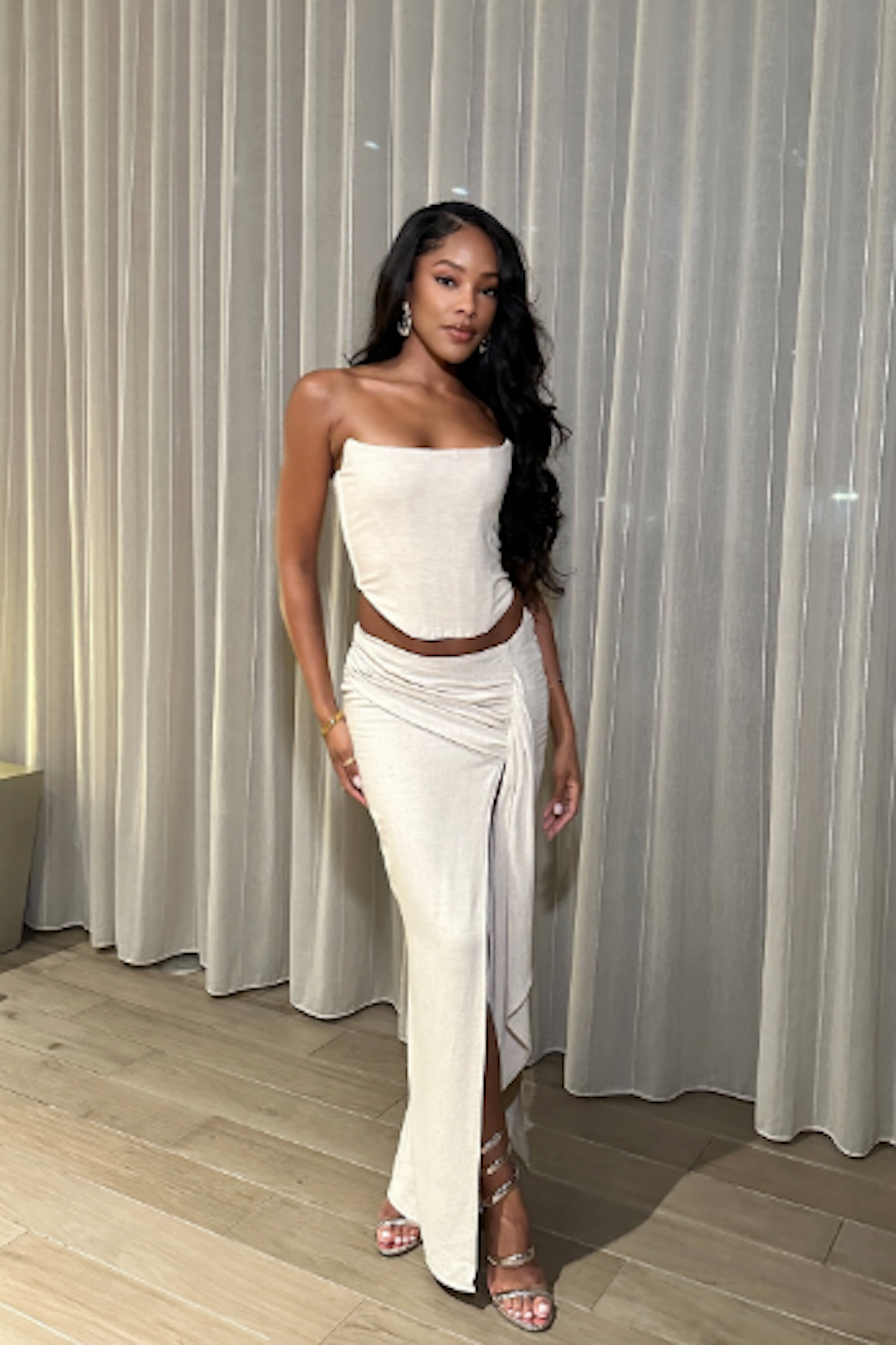 White Fenix Reversible Linen Corset