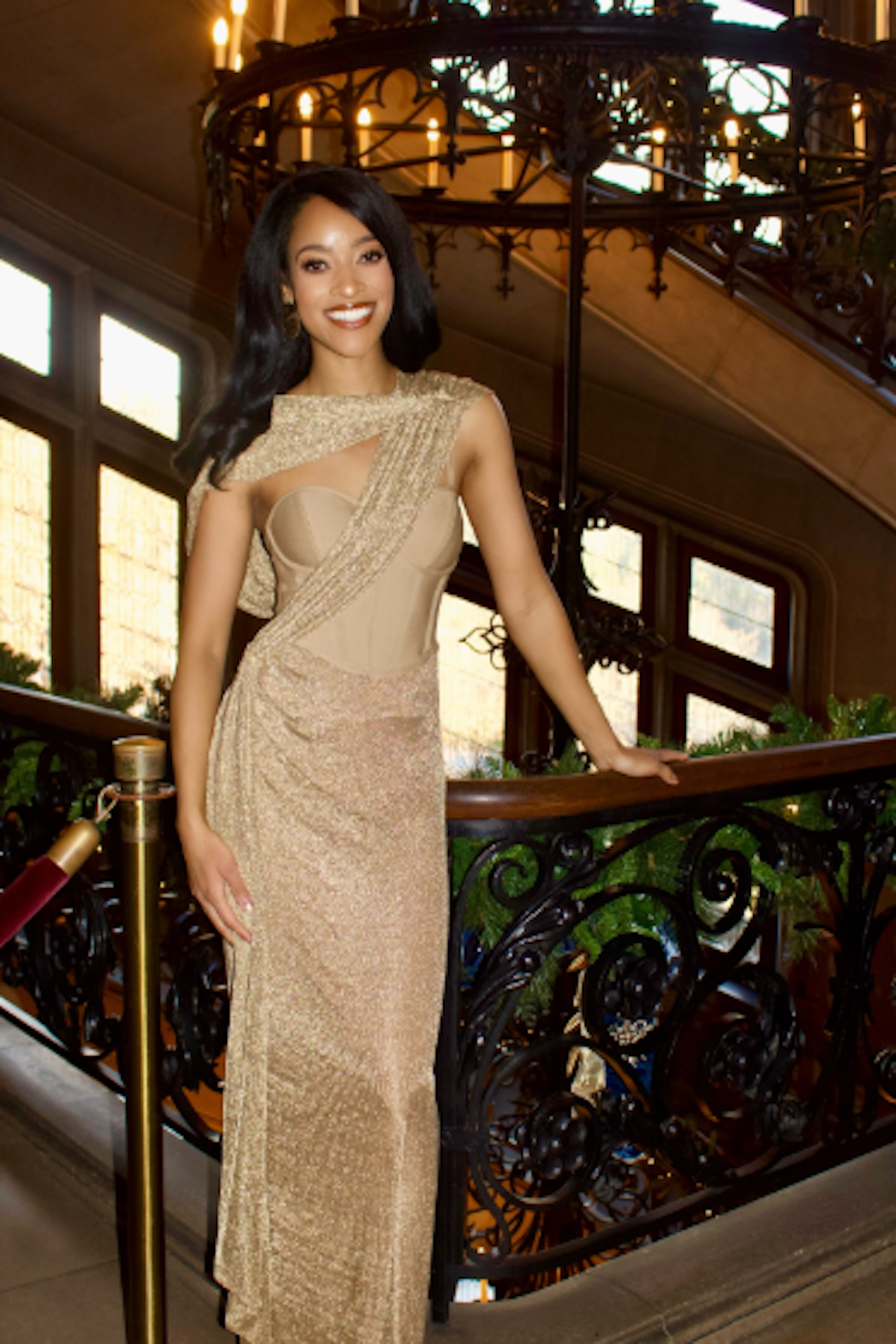 Gold Metallic Celestina Draped Maxi Dress Gold Metallic Celestina Draped Maxi Dress