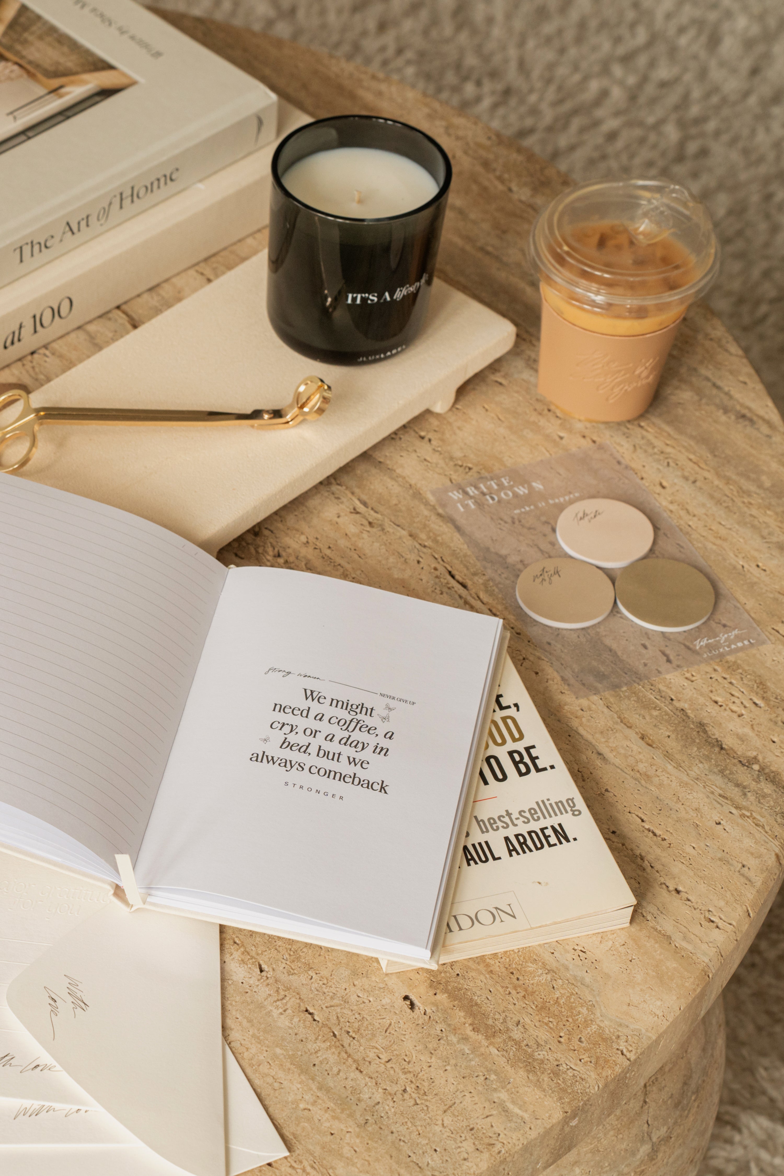 Beige TATIANA SOASH x JLUXLABEL Dreams &amp; Plans Catch All Bag - JLUXLABEL