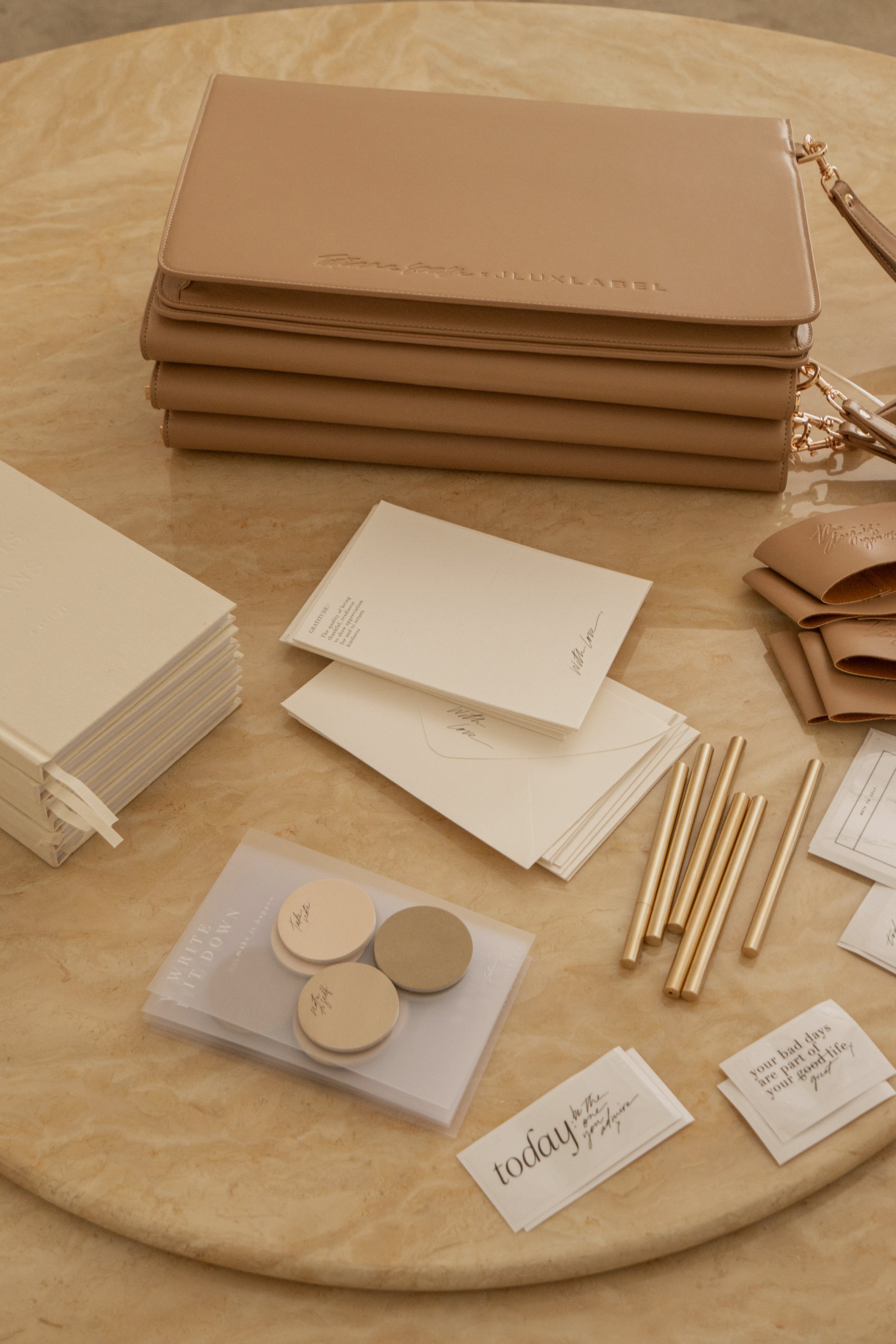 Beige TATIANA SOASH x JLUXLABEL Dreams &amp; Plans Catch All Bag - JLUXLABEL