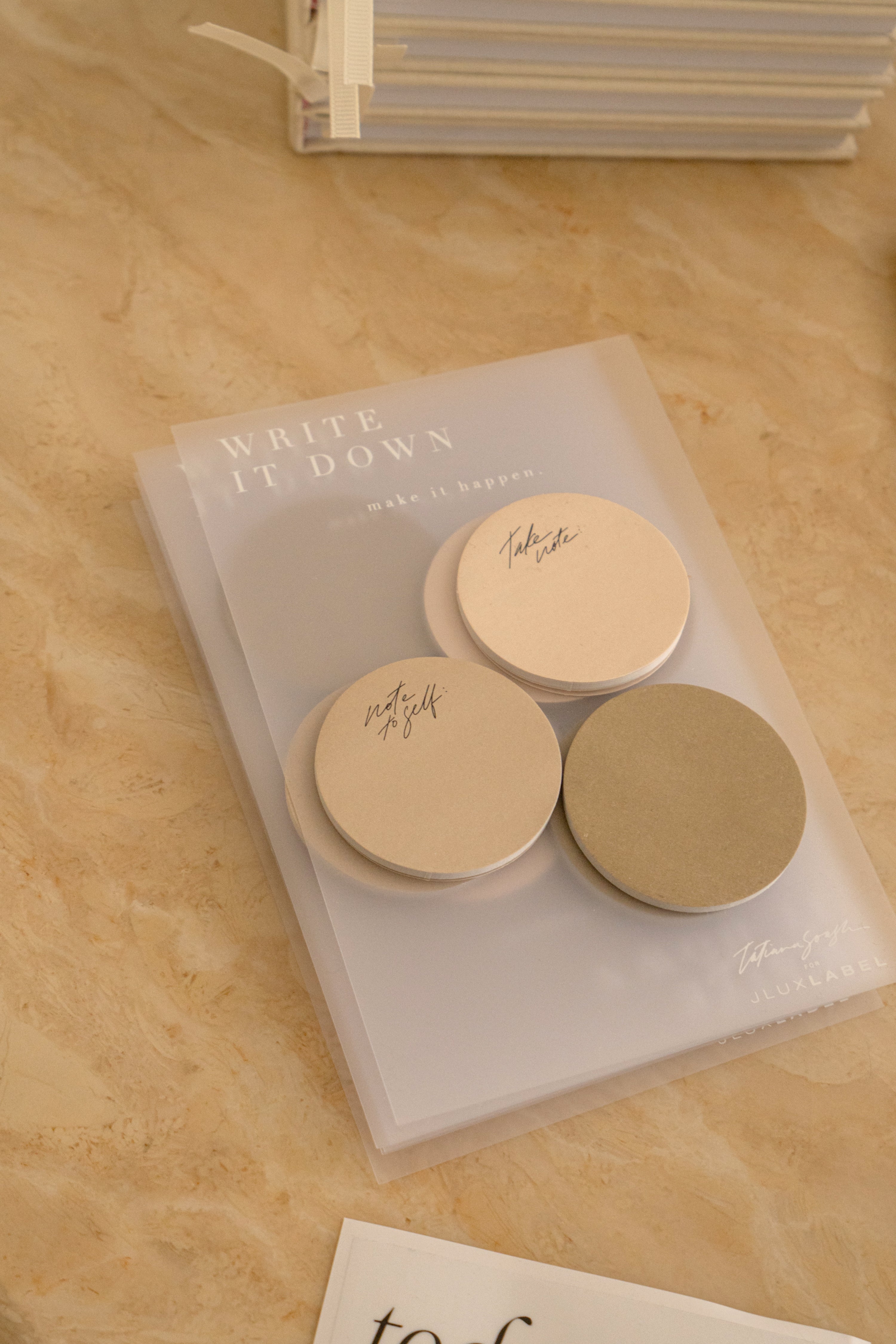 Beige TATIANA SOASH x JLUXLABEL Dreams &amp; Plans Catch All Bag - JLUXLABEL