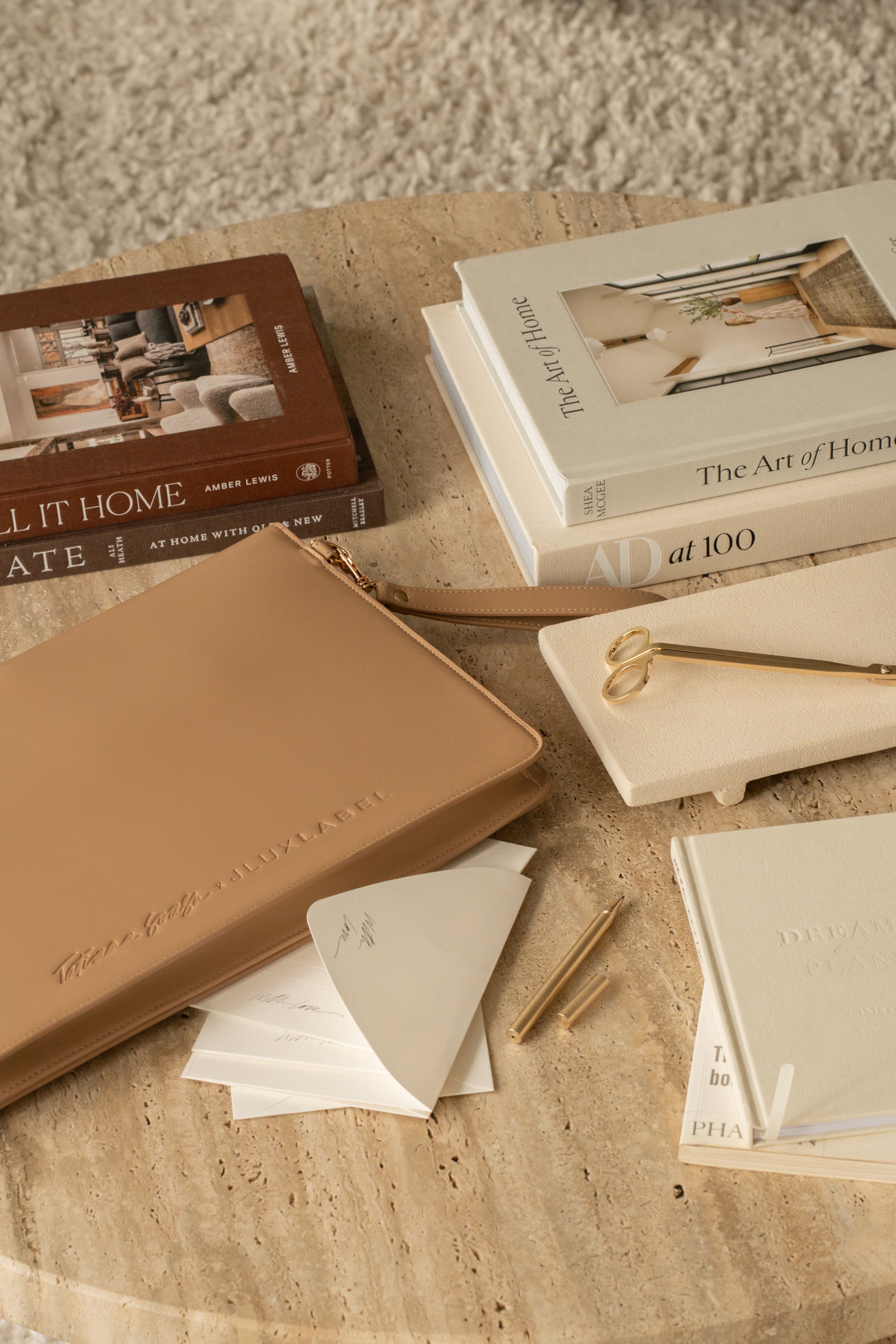 Beige TATIANA SOASH x JLUXLABEL Dreams &amp; Plans Catch All Bag - JLUXLABEL