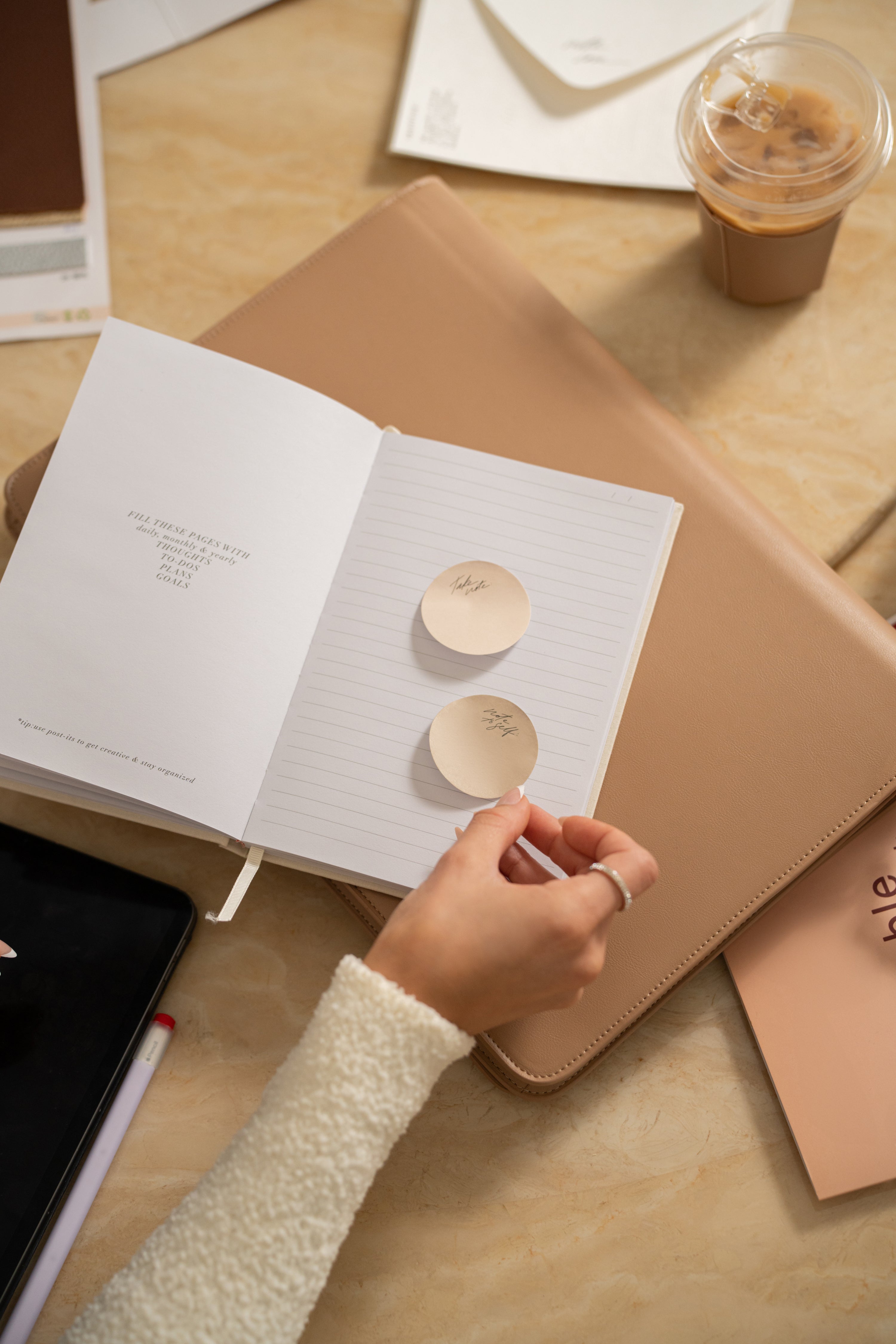 Beige TATIANA SOASH x JLUXLABEL Dreams &amp; Plans Catch All Bag - JLUXLABEL