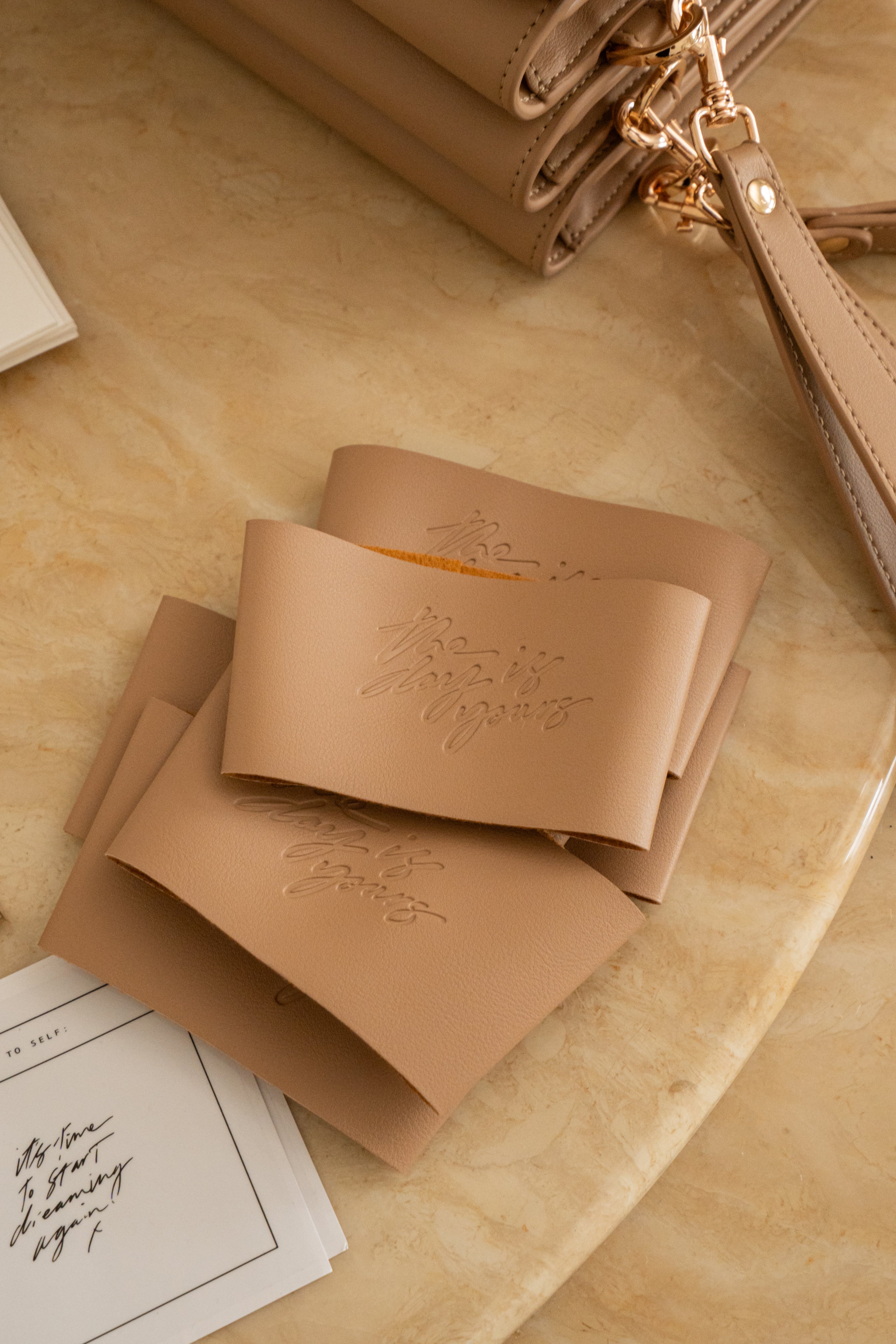 Beige TATIANA SOASH x JLUXLABEL Dreams &amp; Plans Catch All Bag - JLUXLABEL