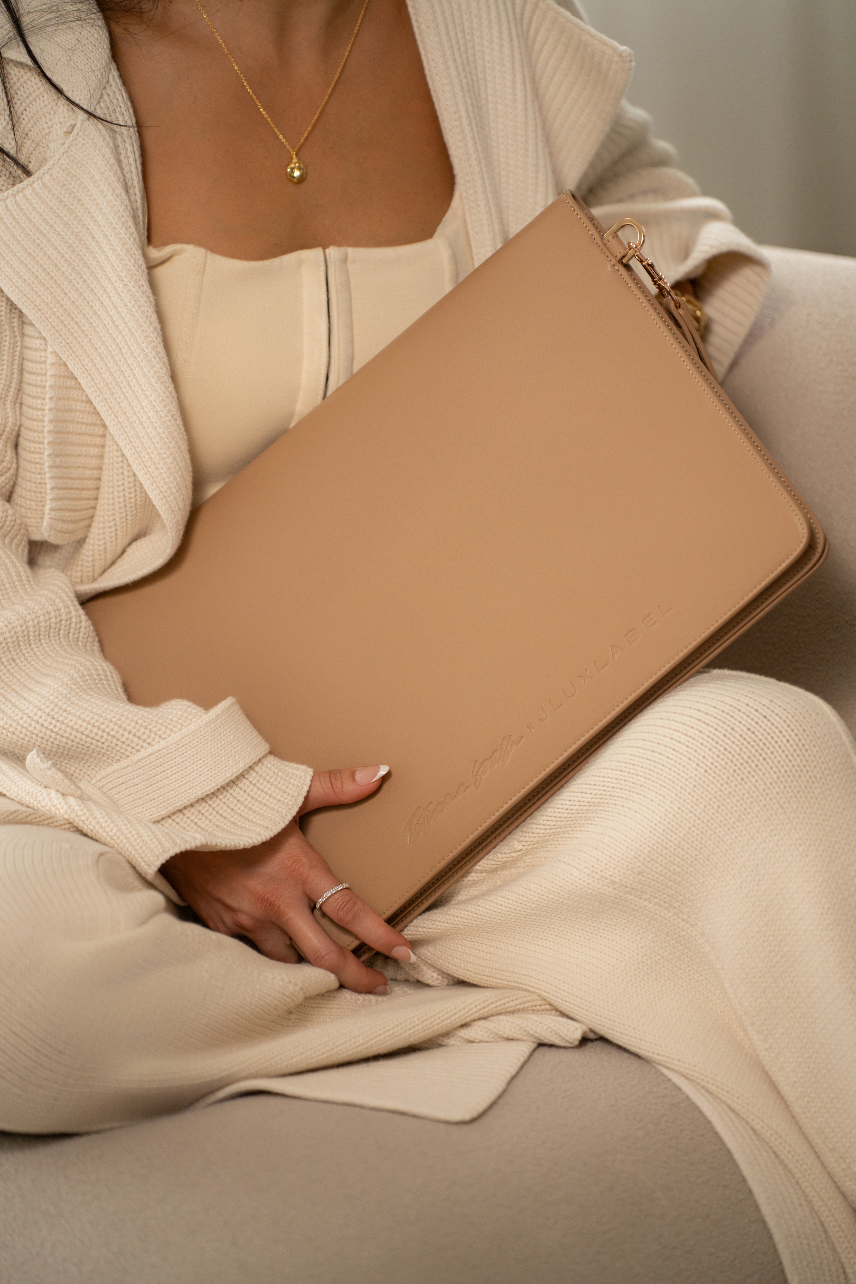 Beige TATIANA SOASH x JLUXLABEL Dreams &amp; Plans Catch All Bag - JLUXLABEL