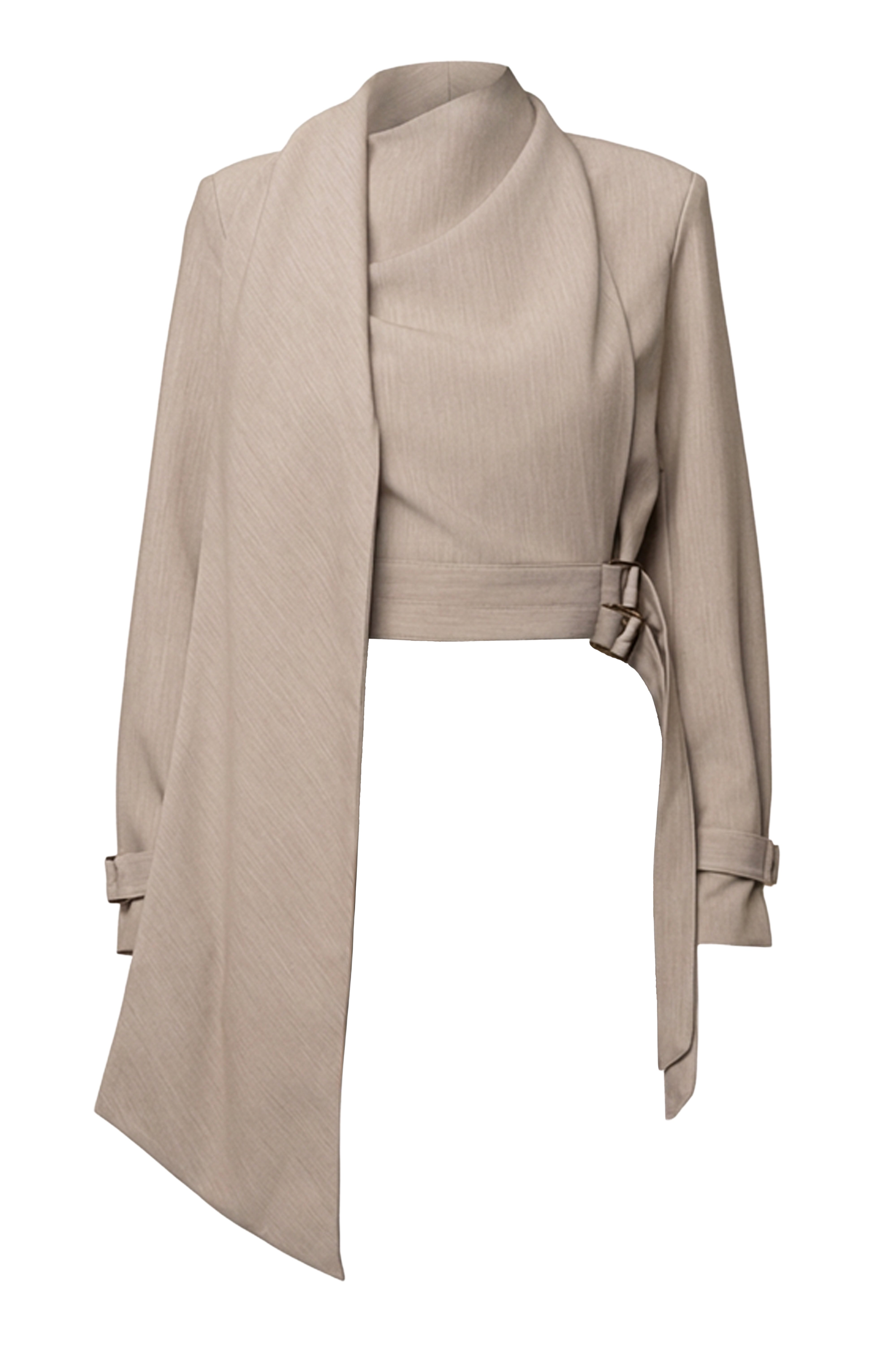 Stone Aligned Scarf Top - JLUXLABEL