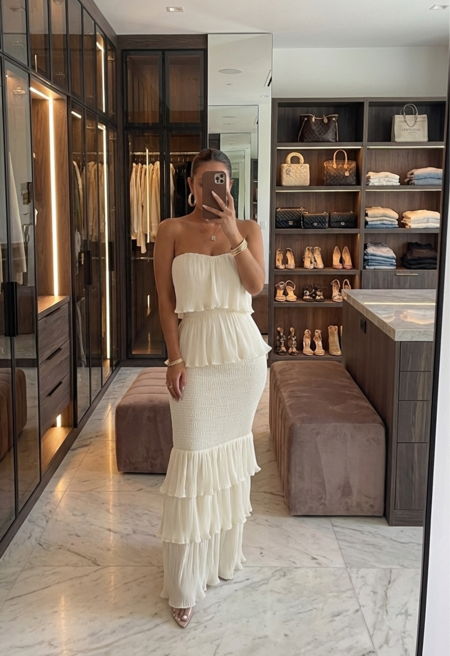 Ivory Casa Blanca Ruffle Dress - JLUXLABEL