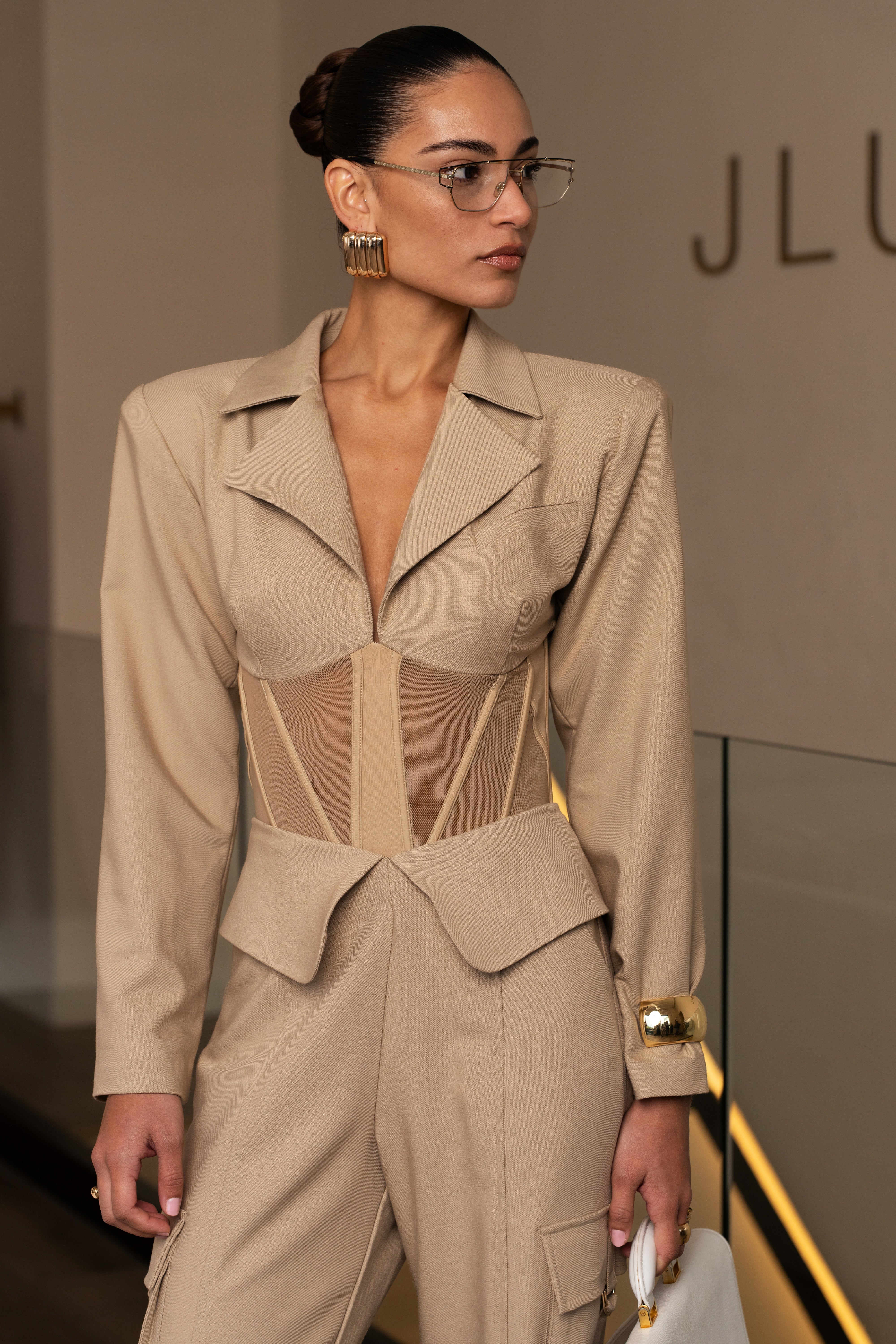 Beige Jozie Bustier Top