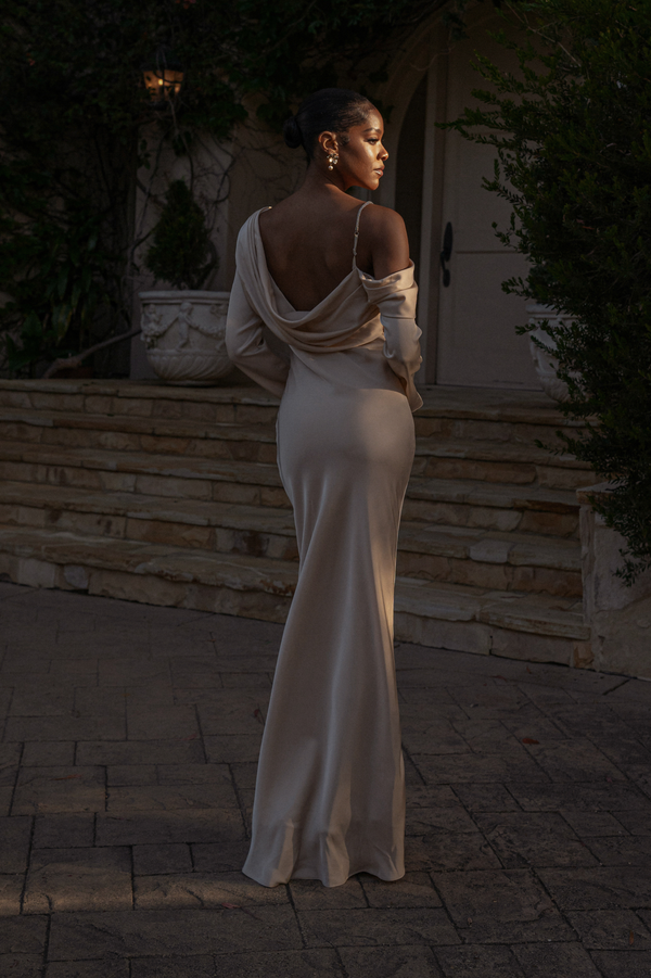 Champagne One And Only Satin Dress