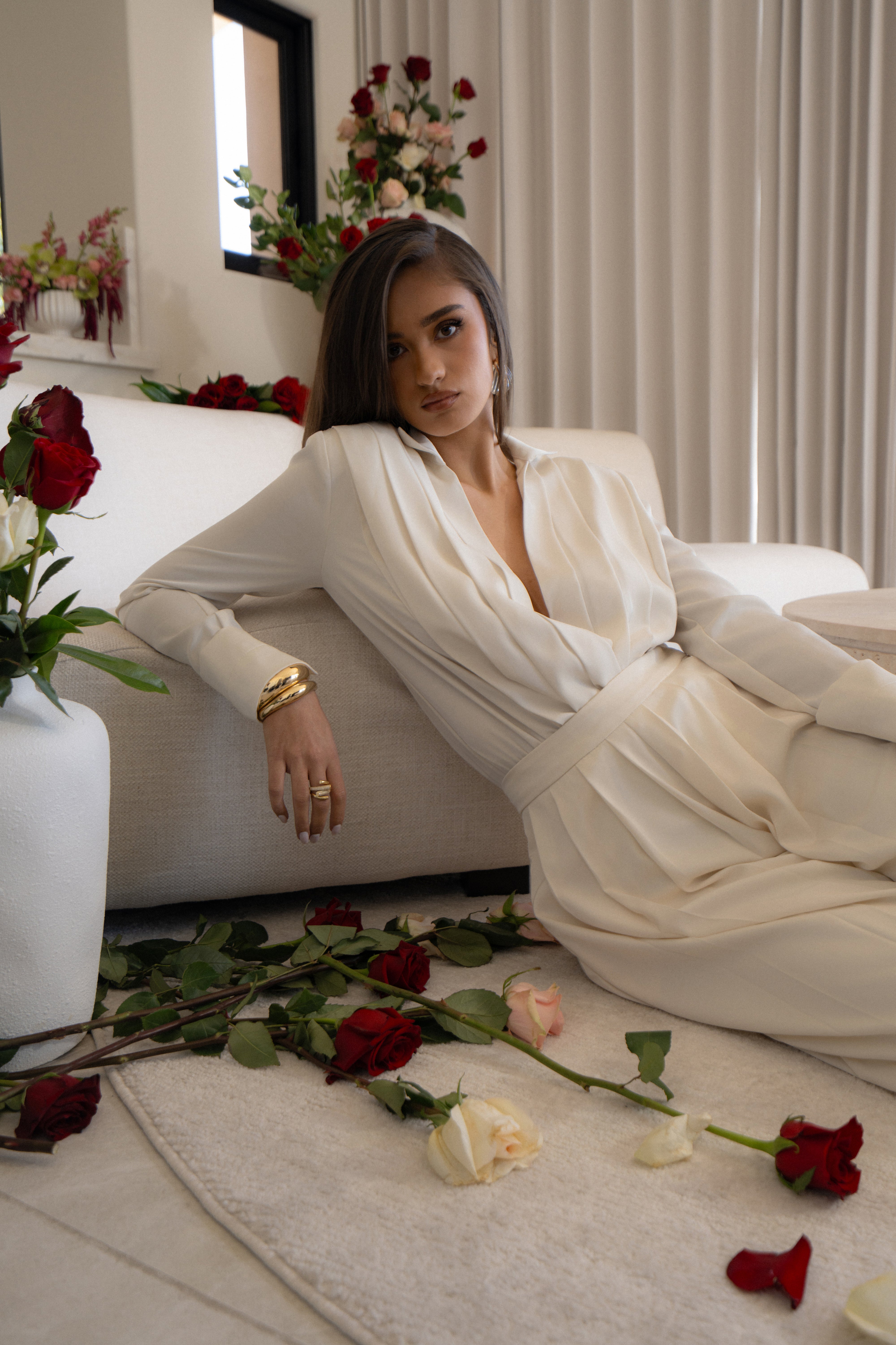 Buttercream Visionary Pleated Bodysuit - JLUXLABEL