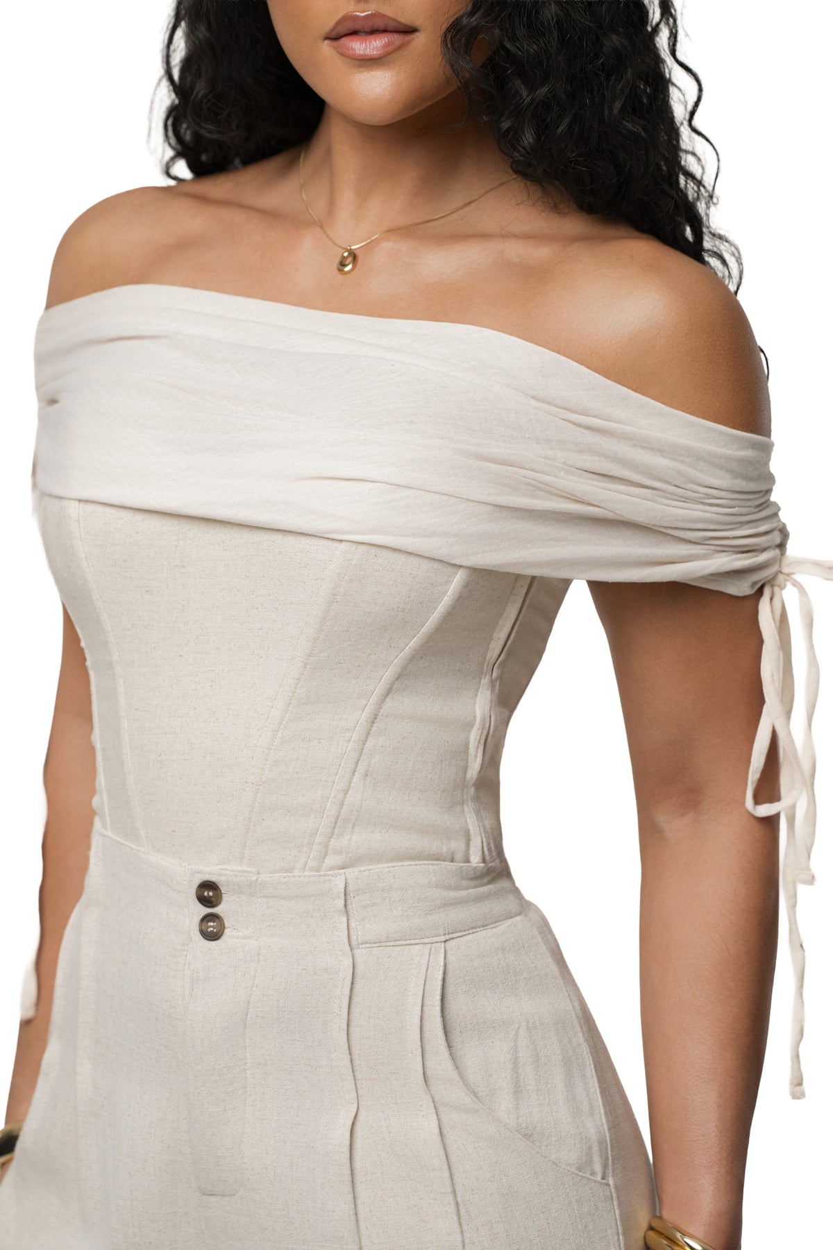 Natural New Obsession Draped Top - JLUXLABEL