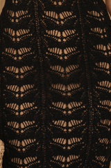 Black Mykonos Crochet Midi Dress - JLUXLABEL