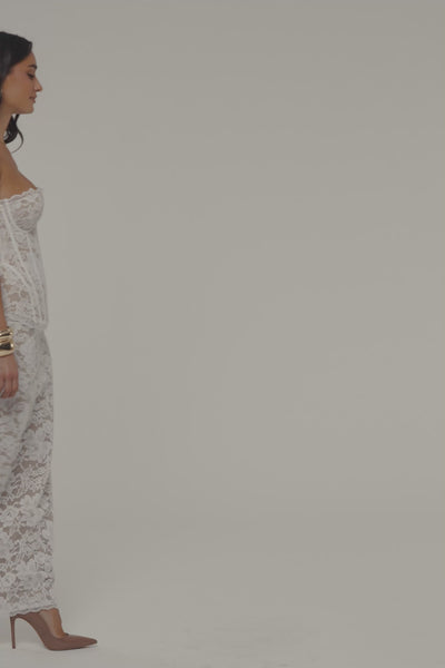 White Timeless Love Lace Maxi Skirt