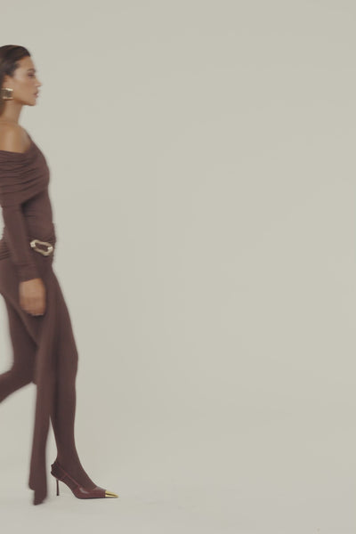 Chocolate Evening Plans Drape Legging