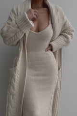 Ivory Upstate Cable Knit Cardigan