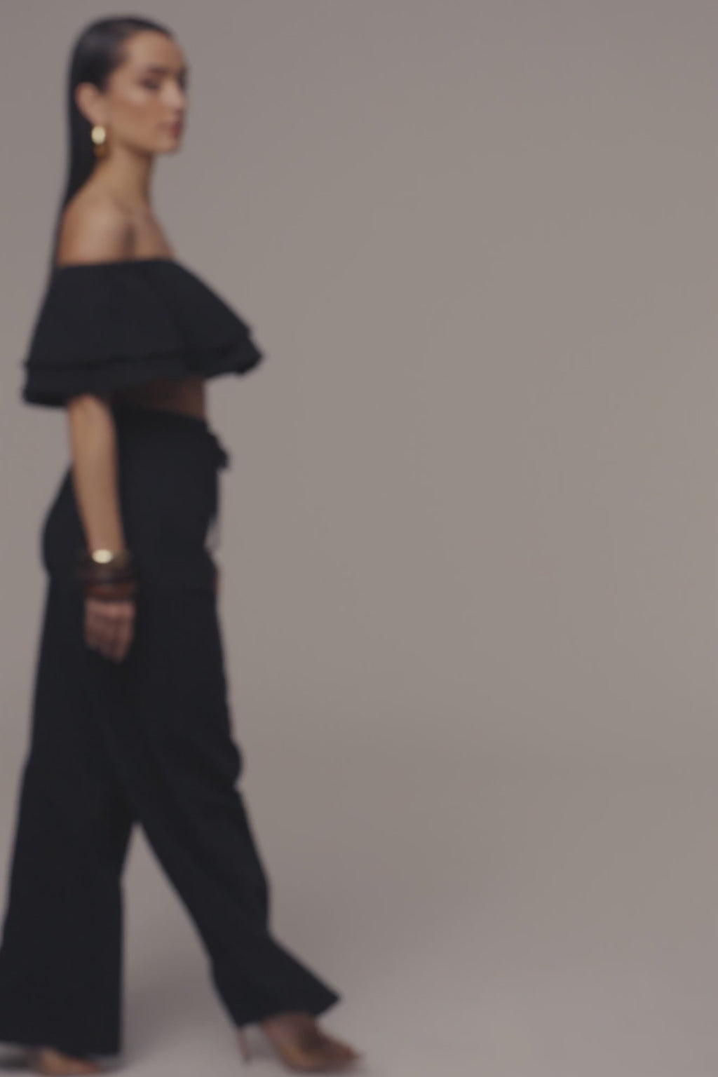 Black Marina Two-Piece Pant Set