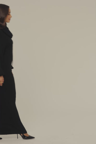 PRE-ORDER Black Coffee Run Turtleneck Dress