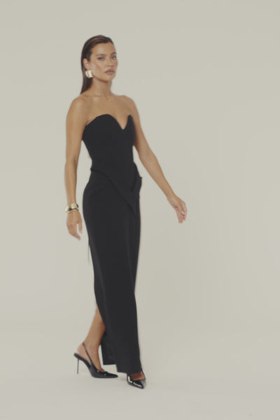 Black Cocktail Hour Maxi Gown
