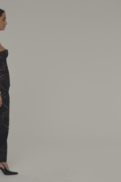 Black Timeless Love Lace Maxi Skirt