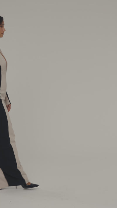 Stone/Black Opening Night Contrast Maxi Dress
