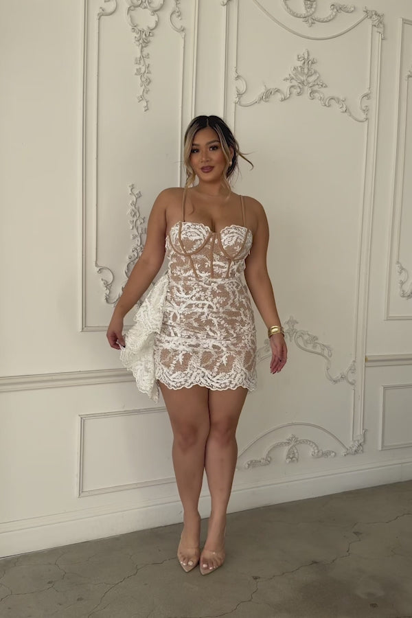 White Marilyn Lace Mini Dress