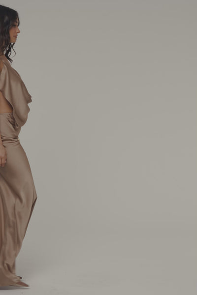 Gold Delmara Cowl Maxi Dress