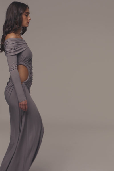 Grey Gilded Grace Maxi Dress