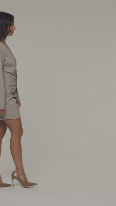 PRE-ORDER Taupe Own the Room Mini Dress