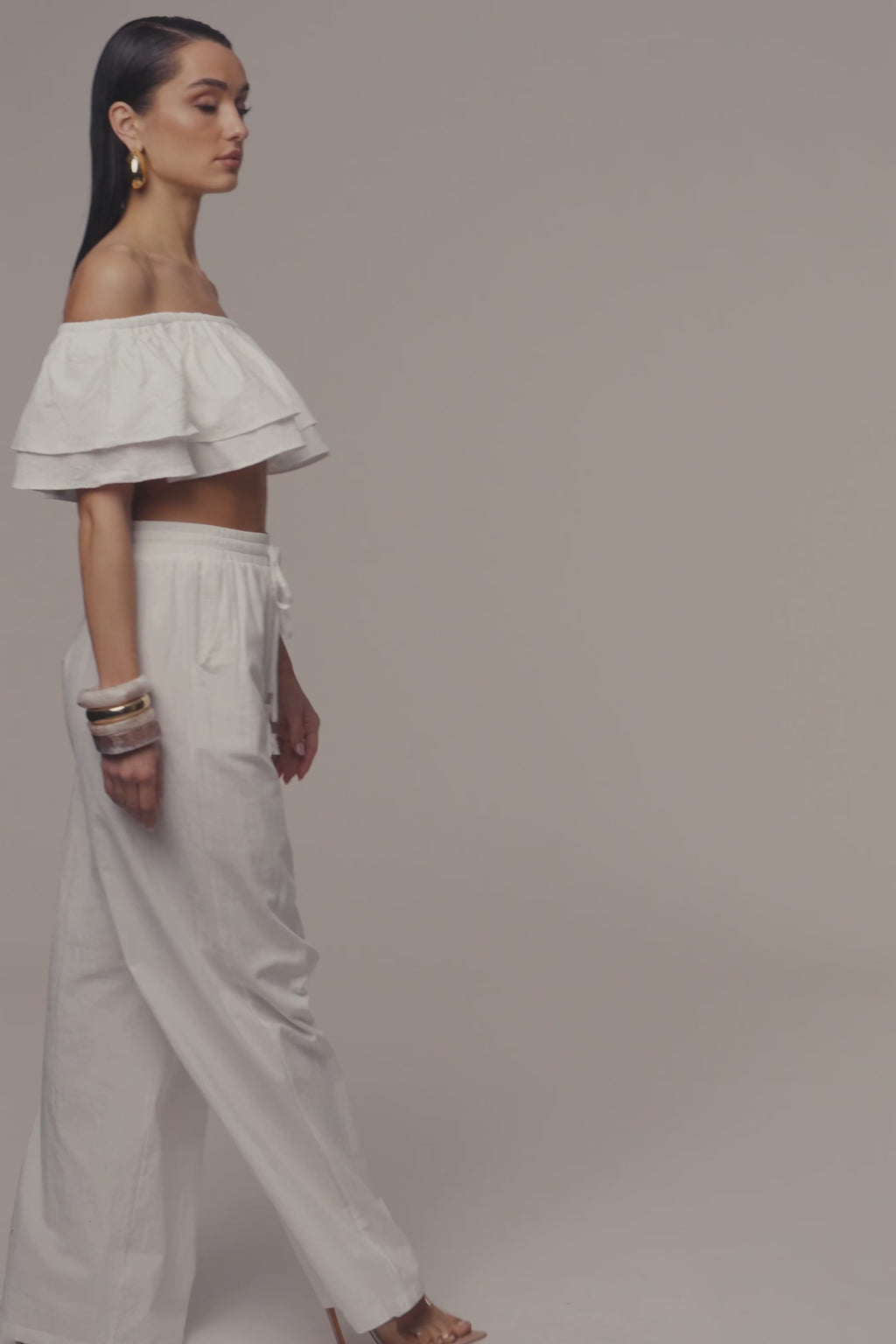White Marina Two-Piece Pant Set