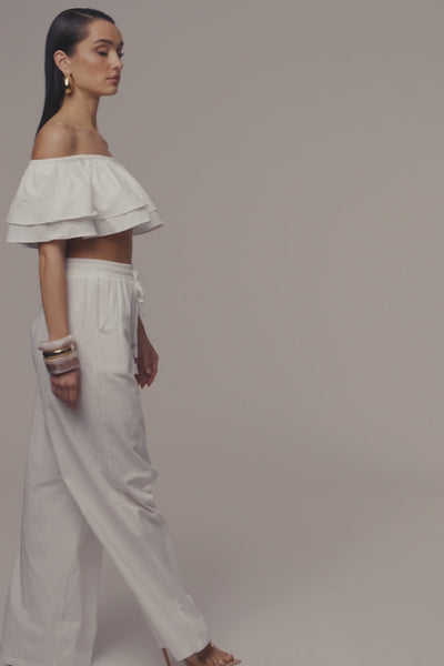 White Marina Two-Piece Pant Set