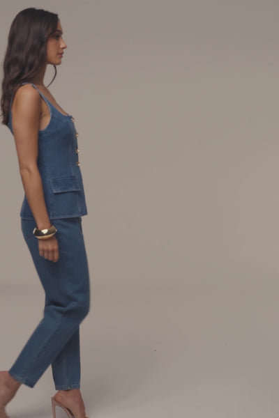 Medium Wash Step Forward Denim Top