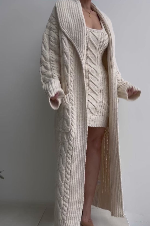 Ivory Upstate Cable Knit Cardigan