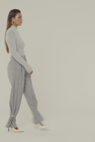Grey Authority Pleat Trouser