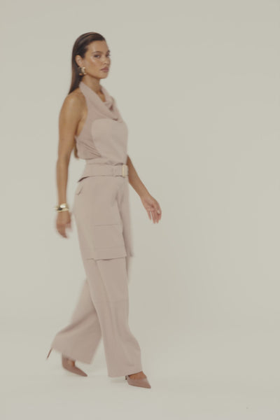 Mauve Uptown Chiffon Halter Top