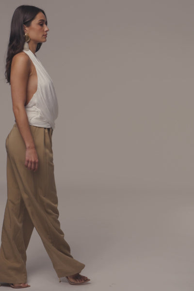 Ivory Villa Draped Halter Top