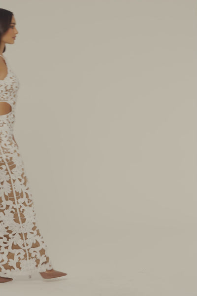 Ivory Chateau Lace Maxi Dress