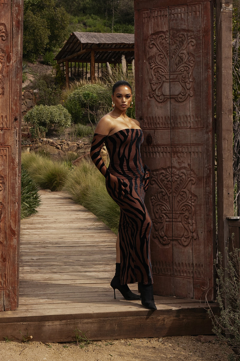 Pecan In Her Element Midi Dress - JLUXLABEL - Animal Print - Untamed