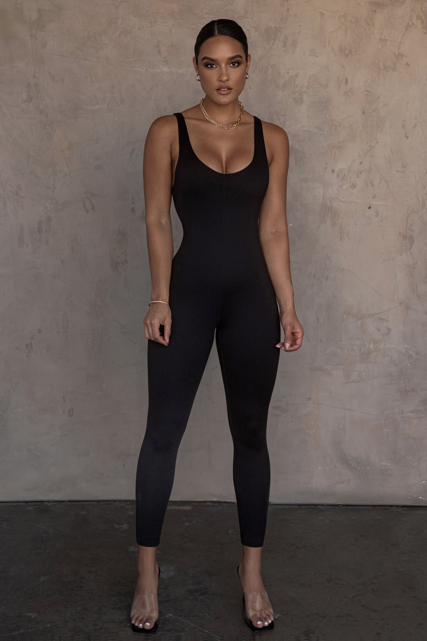 Black Alo Double Layer Jumpsuit - JLUXLABEL