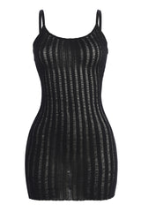 Noir Palmira Mini Dress - JLUXLABEL - Crochet