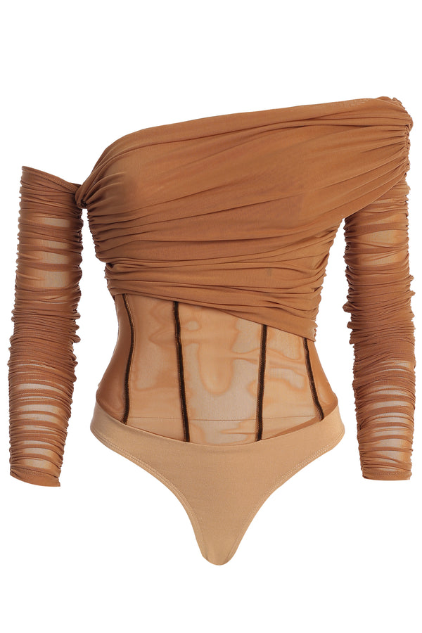 Pecan Sheer Perfection Bodysuit - JLUXLABEL