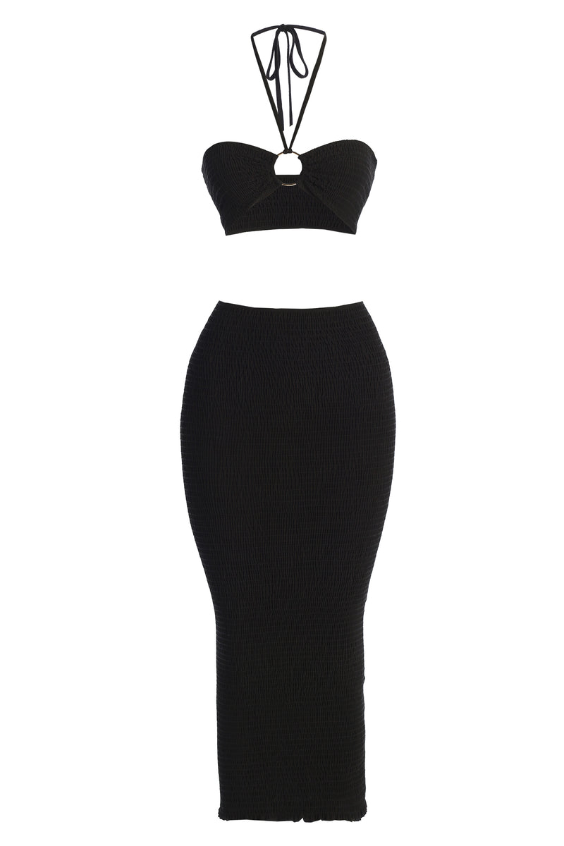 Noir Lana Smocked Skirt Set- JLUXLABEL - Spring Summer Fashion
