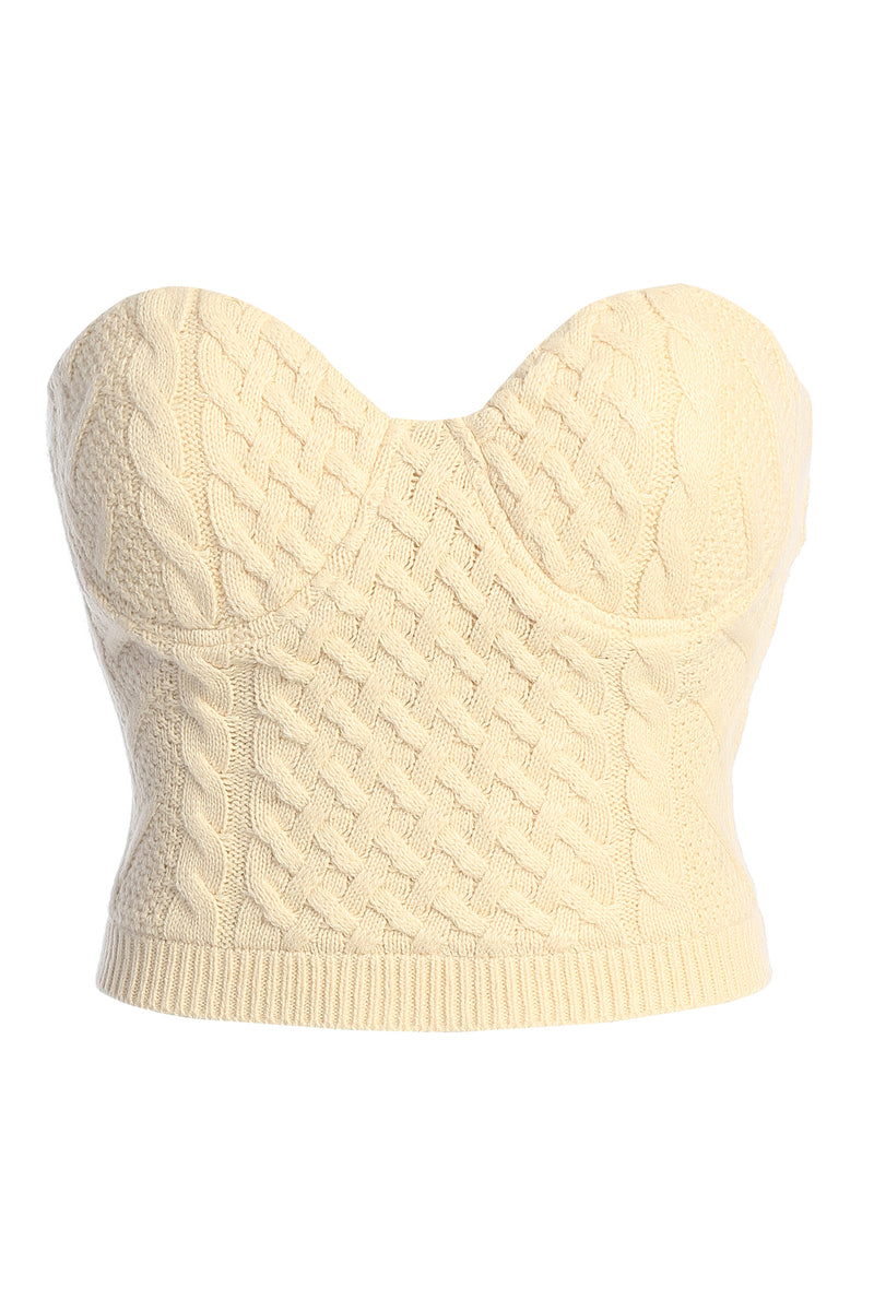 Buttercream Davina Sweater Knit Bustier Top - JLUXLABEL