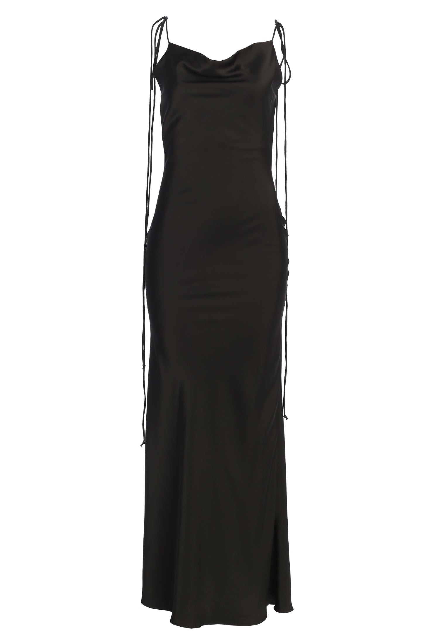 Noir Irresistible Satin Maxi Dress - JLUXLABEL