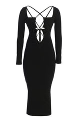 Black Mesmerize Midi Dress - JLUXLABEL - Cabana Collection - Spring Summer